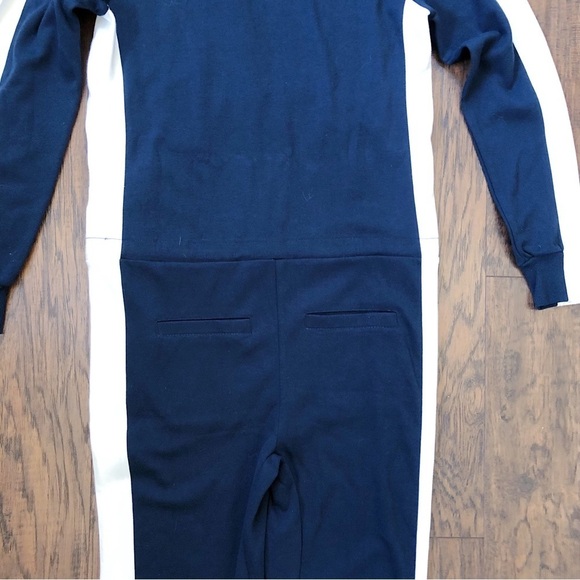 Onepiece • Racer Jumpsuit onesie navy white knit zip front loungewear unisex - Picture 13 of 16